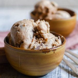 vegan edible cookie dough in brown bowls