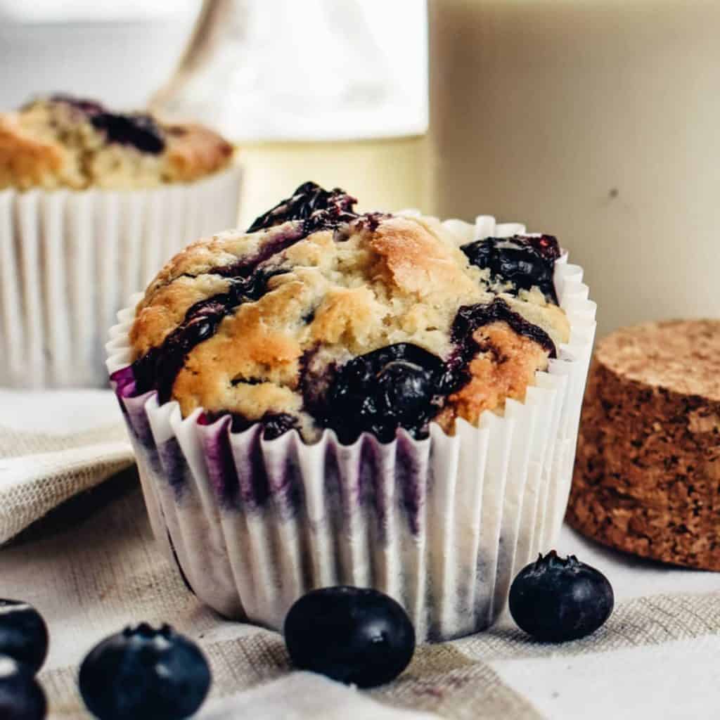Easy Vegan Blueberry Muffins [1 Bowl, 8 Ingredients]