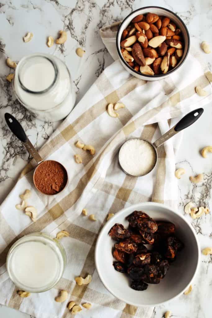 ingredients for raw chocolate cake