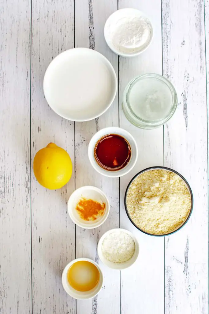 ingredients for gluten-free almond flour lemon bars